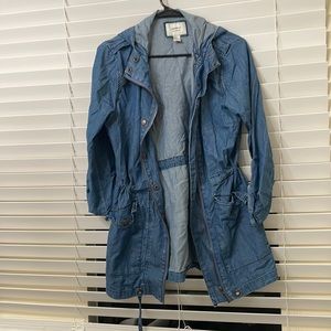 Medium denim jacket above knee length